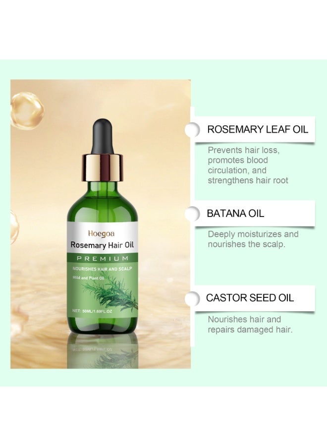 HOEGOA Rosemary Oil Hair Treatment - Strengthens, Smooths, Nourishes, Repairs, Reduces Frizz, Promotes Hair Growth 50ML - Image 4